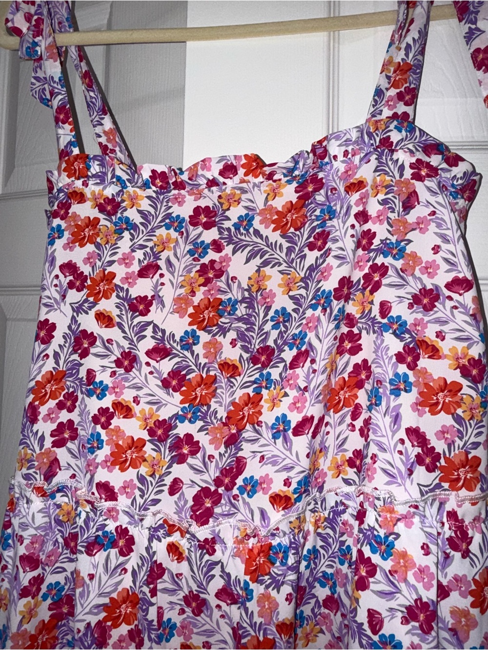 Pink Lily floral sleeveless mini dress with tie straps